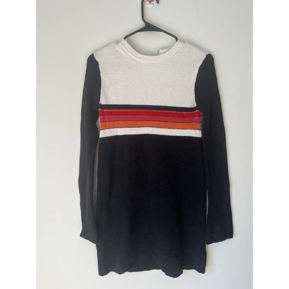 Free People colorblock sweater dress with bright orange red and pink ombre sz XS - Picture 7 of 10